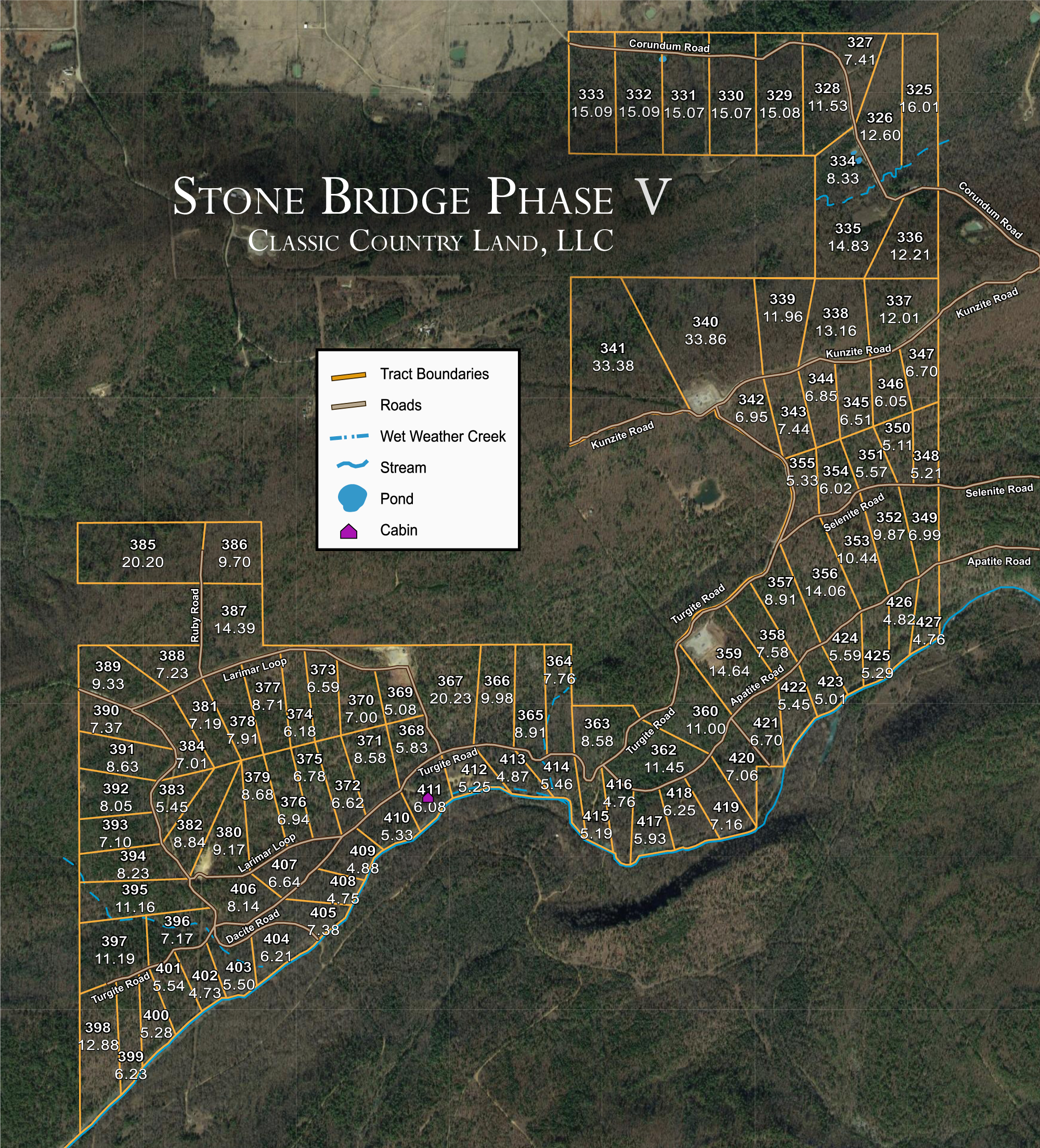 Plat map for Stone Bridge Phase V in LatimerHaskell County, Oklahoma